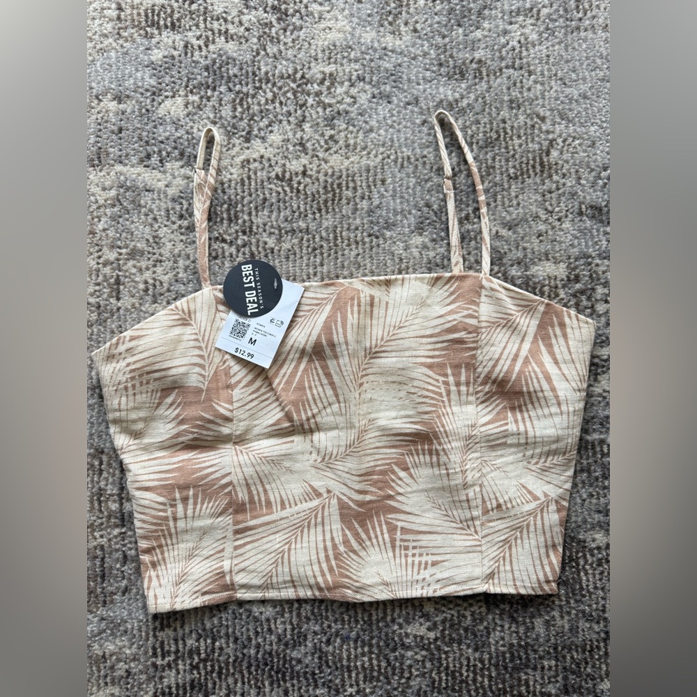 Forever 21 Tan Palm Print Set